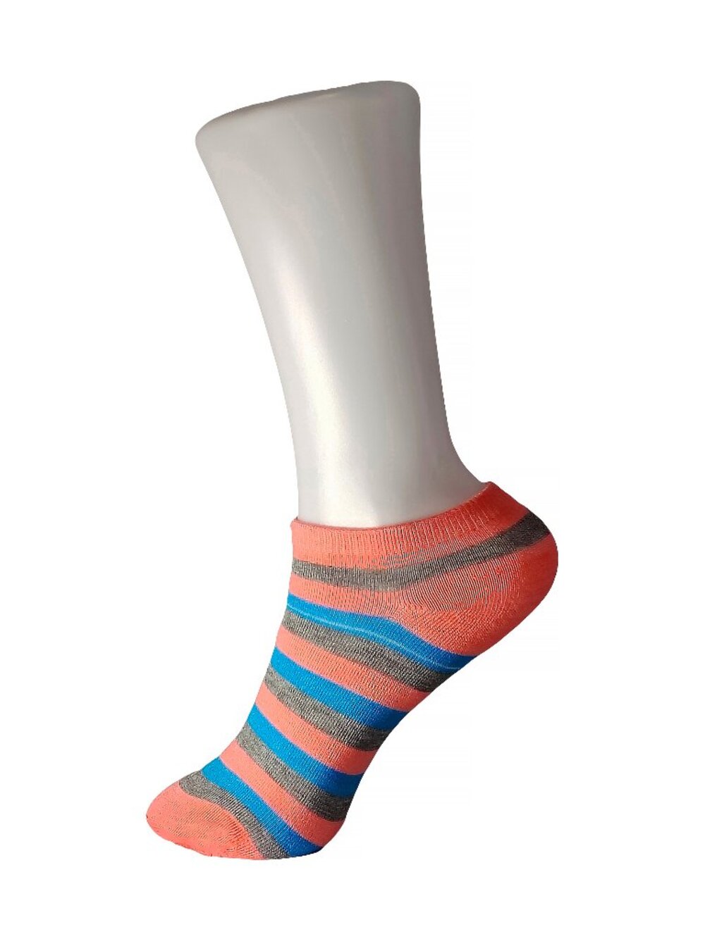 5 Pairs Tutuanna Socks - Pink, Blue & Gray Stripe